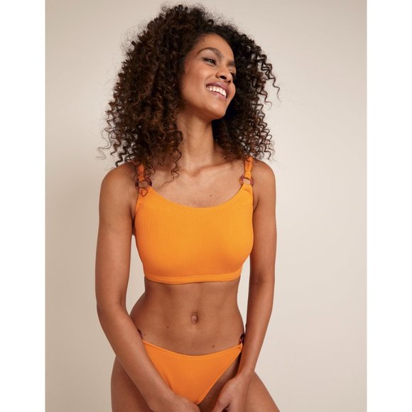 Matching Bikini Set Ribbed Knit Ring Sporty Athletic Supportive 32DD / Medium - Picture 3 of 9